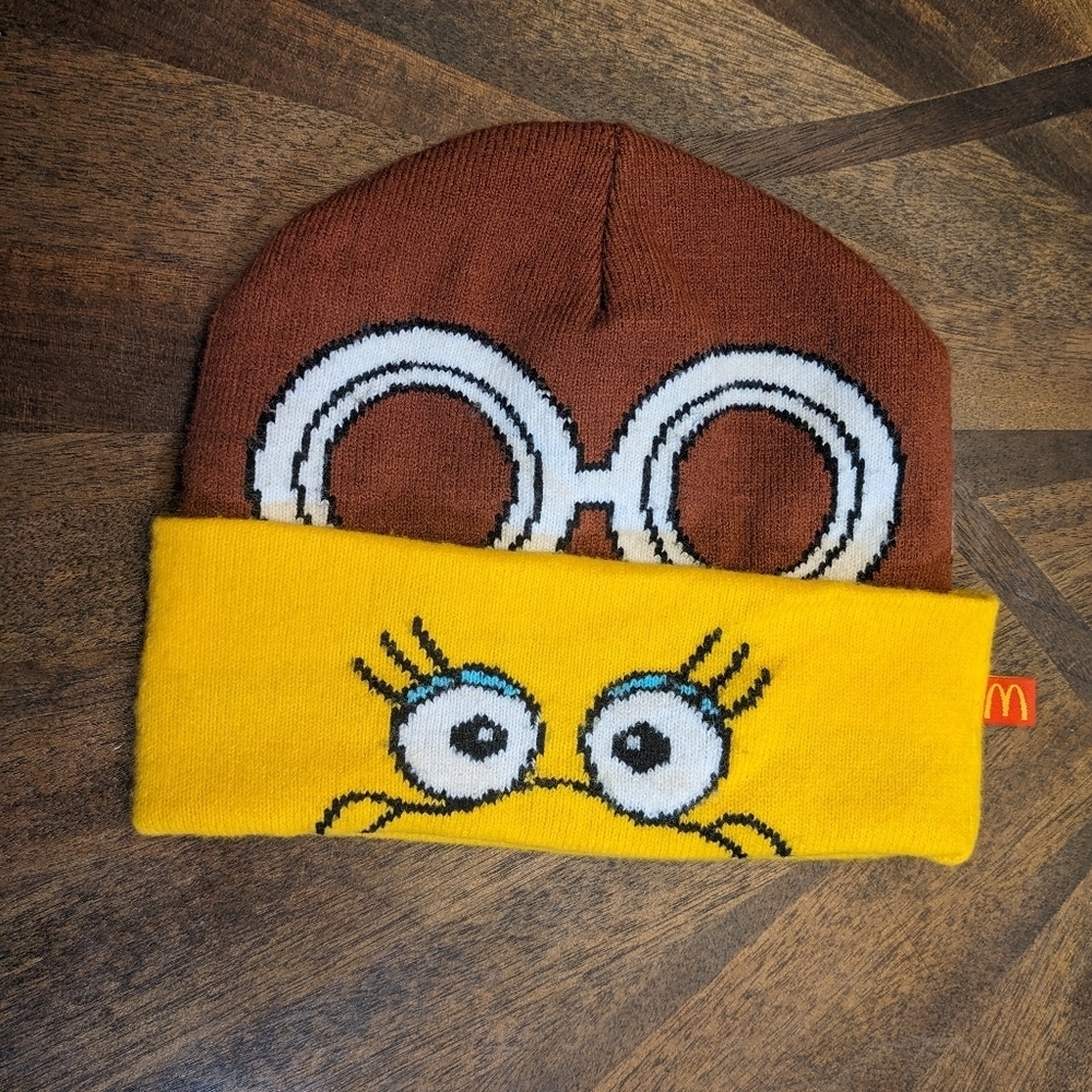 McDonald’s Birdie the Early Bird Knit Beanie Hat Brown Yellow Crew Exclusive